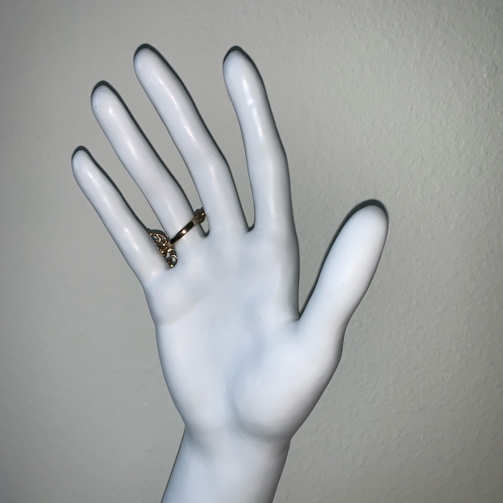 HOUSE of HARLOW 1960 Nicole Richie antique gold skeleton key midi ring 5 - Picture 4 of 7